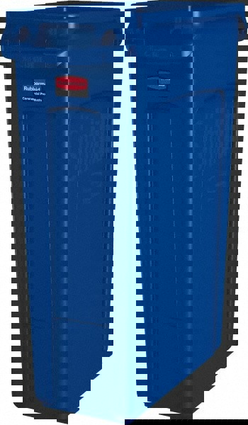 Trash Can: 23 gal, Rectangle, Blue